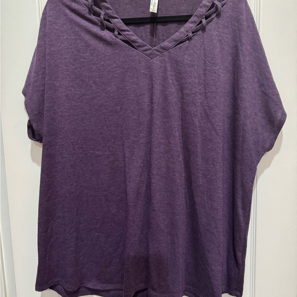 PerSeption Concept Purple Short Sleeve Top